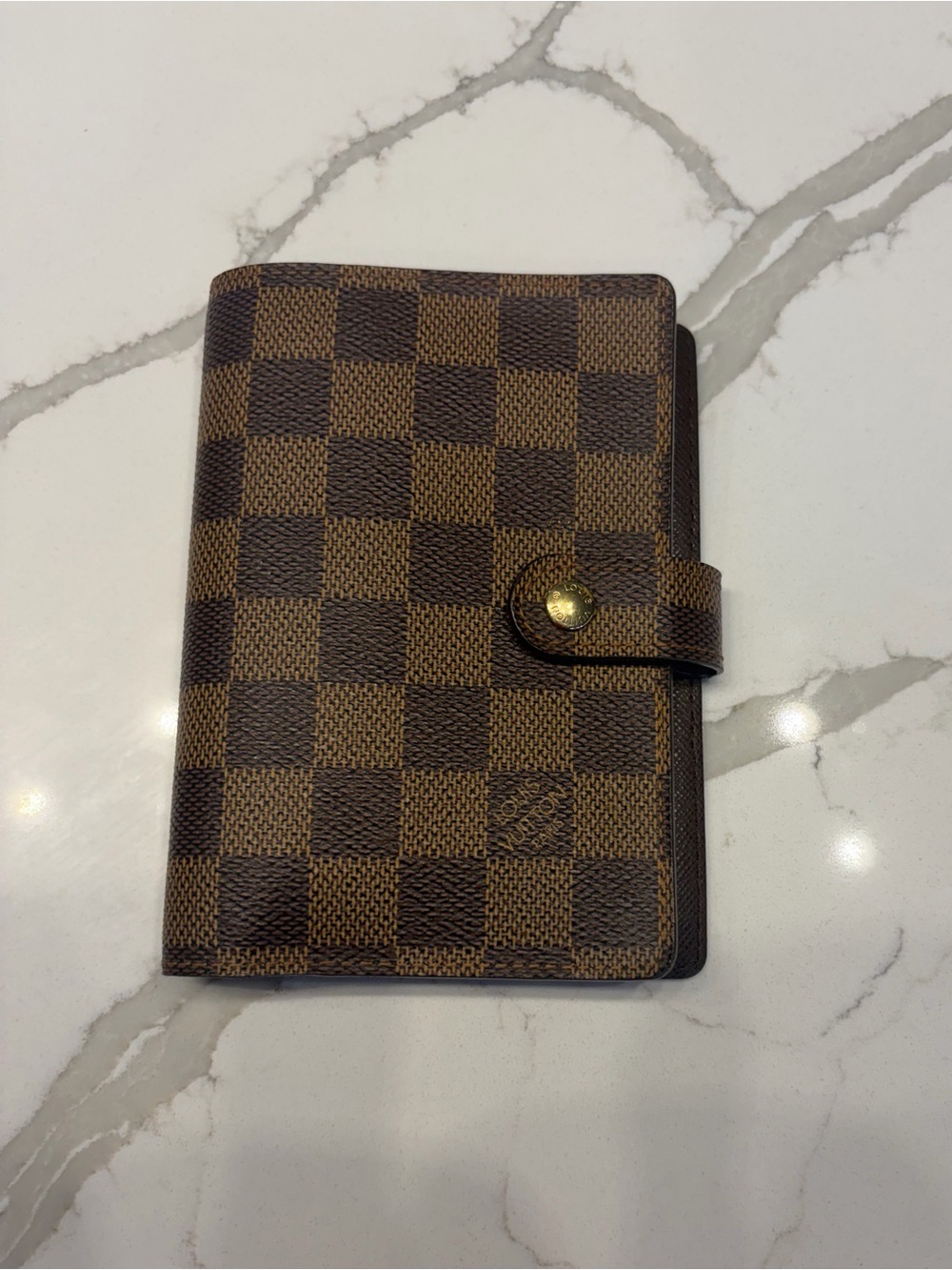 Louis Vuitton Damier Ebene Agenda PM w/ Gold Rings (Made in Spain)